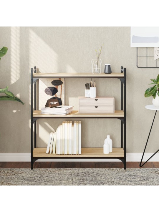 Knihovna se 3 policemi dub sonoma 80x30x86 cm kompozitní dřevo