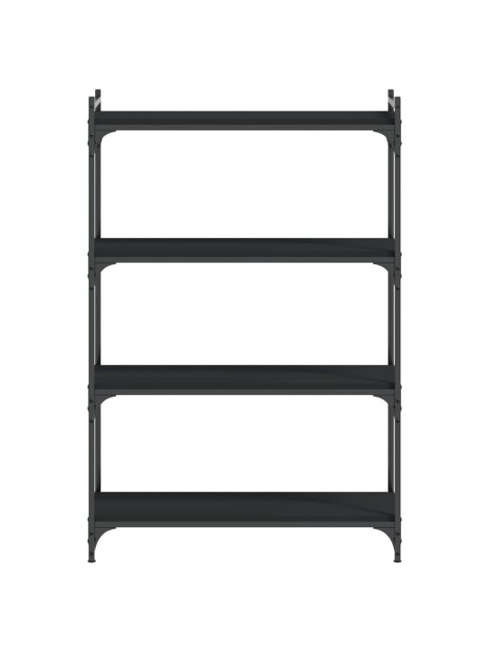 Knihovna se 4 policemi černá 80 x 30 x 120 cm kompozitní dřevo
