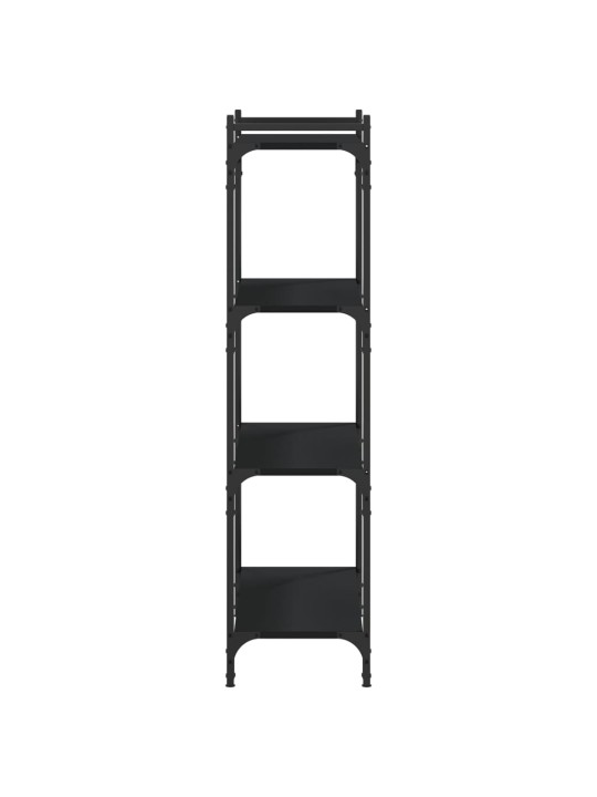 Knihovna se 4 policemi černá 80 x 30 x 120 cm kompozitní dřevo