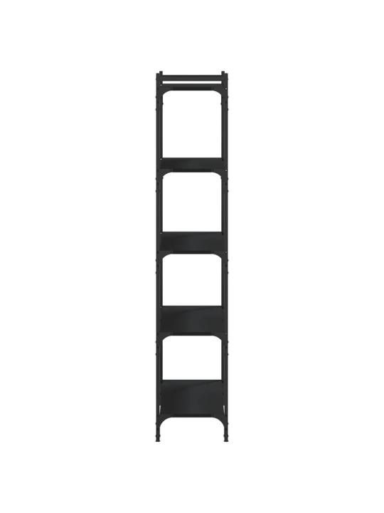 Knihovna s 5 policemi černá 80 x 30 x 154 cm kompozitní dřevo