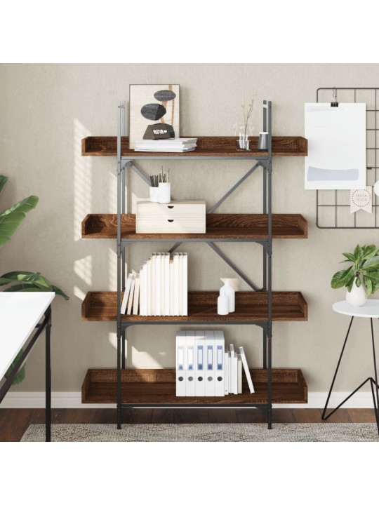 Knihovna s 4 policemi hnědý dub 100 x 33 x 145,5 cm kompozit