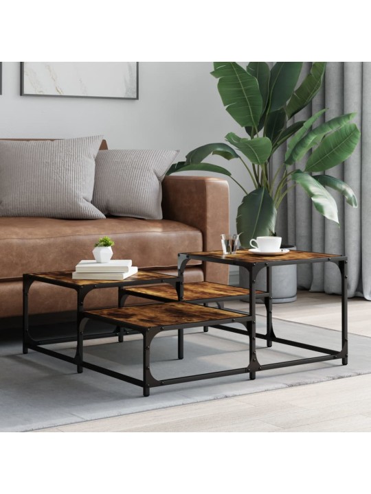Konferenční stolek kouřový dub 87,5x87,5x40 cm kompozitní dřevo