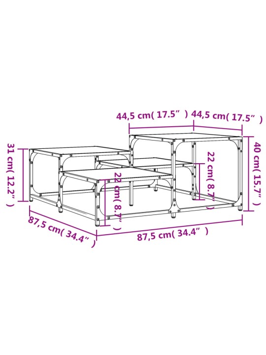 Konferenční stolek kouřový dub 87,5x87,5x40 cm kompozitní dřevo