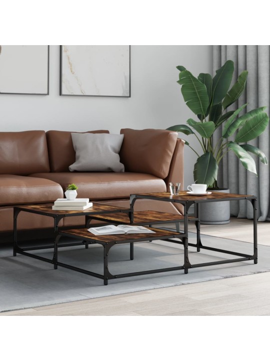 Konferenční stolek kouřový dub 107x107x40 cm kompozitní dřevo