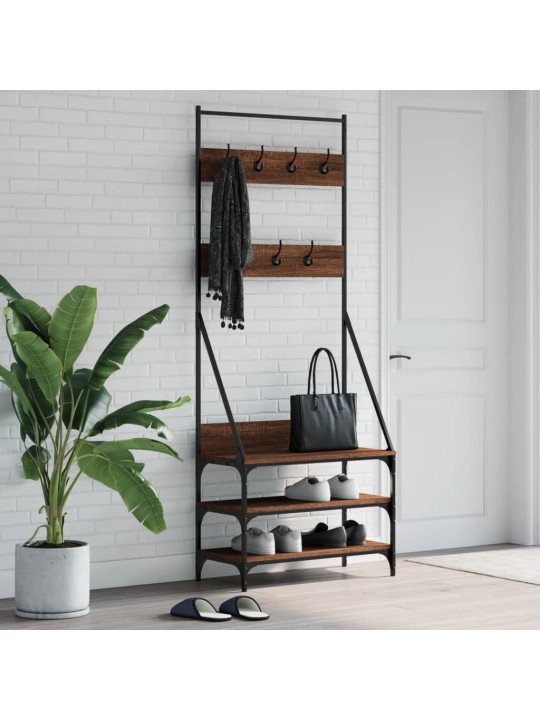 Stojan na oblečení s prostorem pro obuv hnědý dub 72x34x184 cm