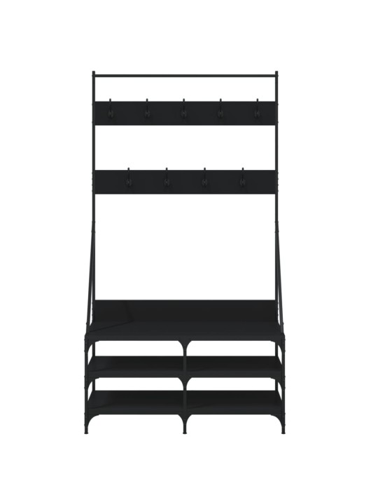 Stojan na oblečení s prostorem pro obuv černý 100 x 40 x 184 cm