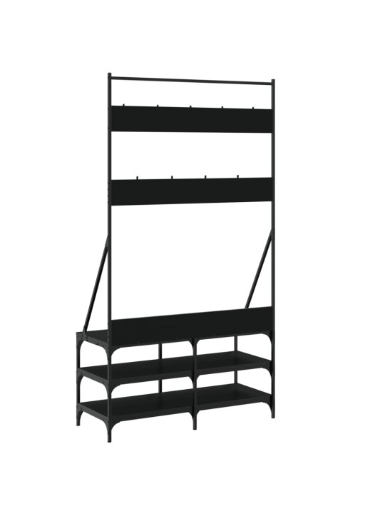 Stojan na oblečení s prostorem pro obuv černý 100 x 40 x 184 cm