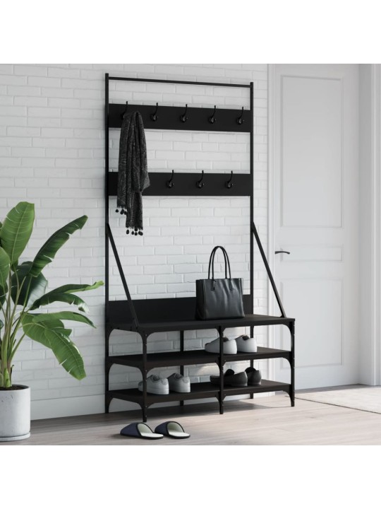 Stojan na oblečení s prostorem pro obuv černý 100 x 40 x 184 cm