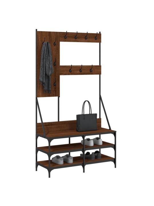 Stojan na oblečení s prostorem pro obuv hnědý dub 100x40x184 cm