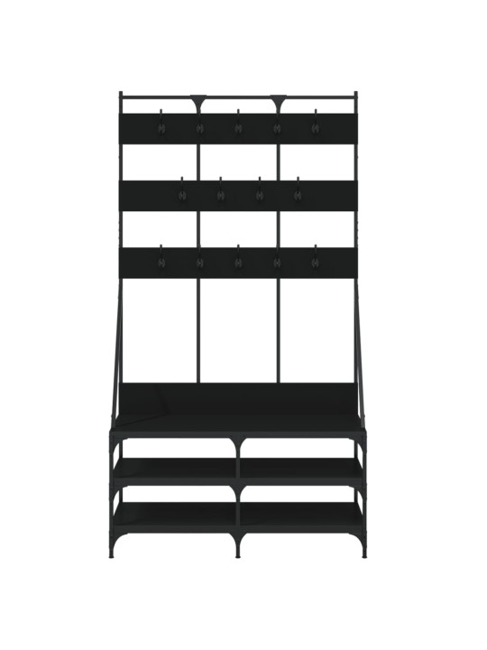 Stojan na oblečení s prostorem pro obuv černý 100 x 40 x 184 cm