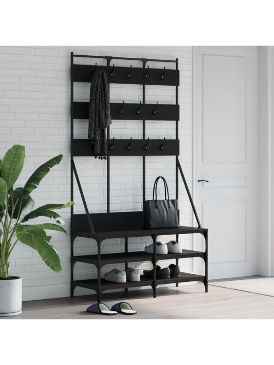 Stojan na oblečení s prostorem pro obuv černý 100 x 40 x 184 cm
