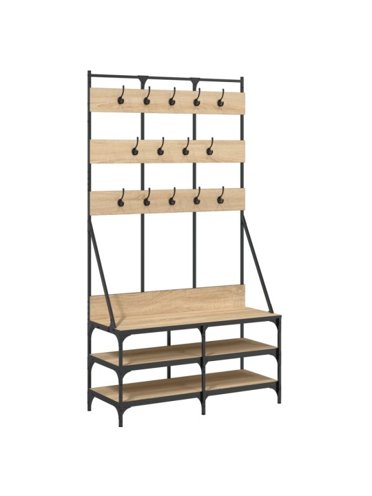 Stojan na oblečení a prostor pro obuv dub sonoma 100x40x184 cm