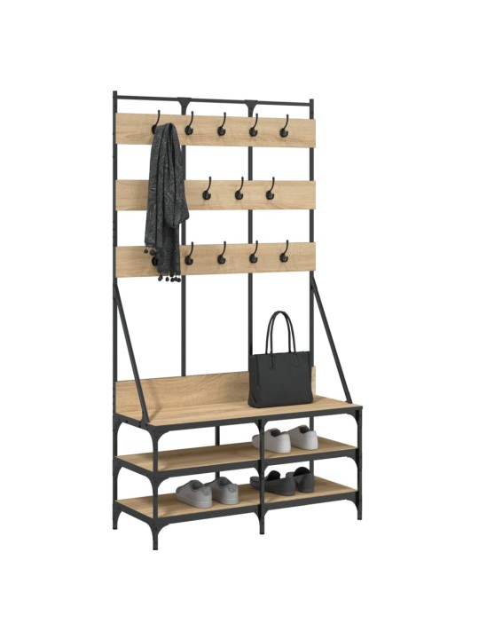 Stojan na oblečení a prostor pro obuv dub sonoma 100x40x184 cm