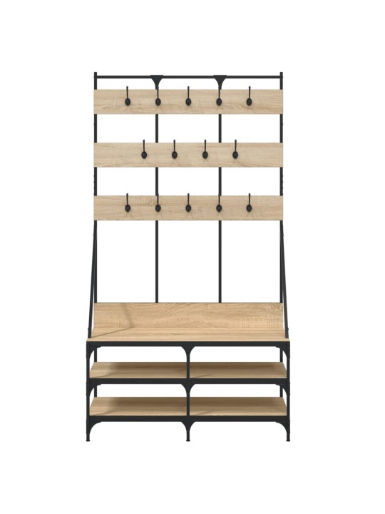Stojan na oblečení a prostor pro obuv dub sonoma 100x40x184 cm