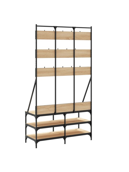 Stojan na oblečení a prostor pro obuv dub sonoma 100x40x184 cm