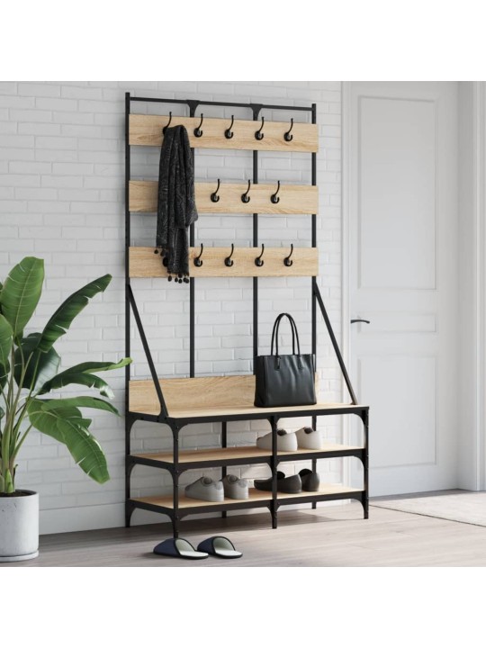 Stojan na oblečení a prostor pro obuv dub sonoma 100x40x184 cm