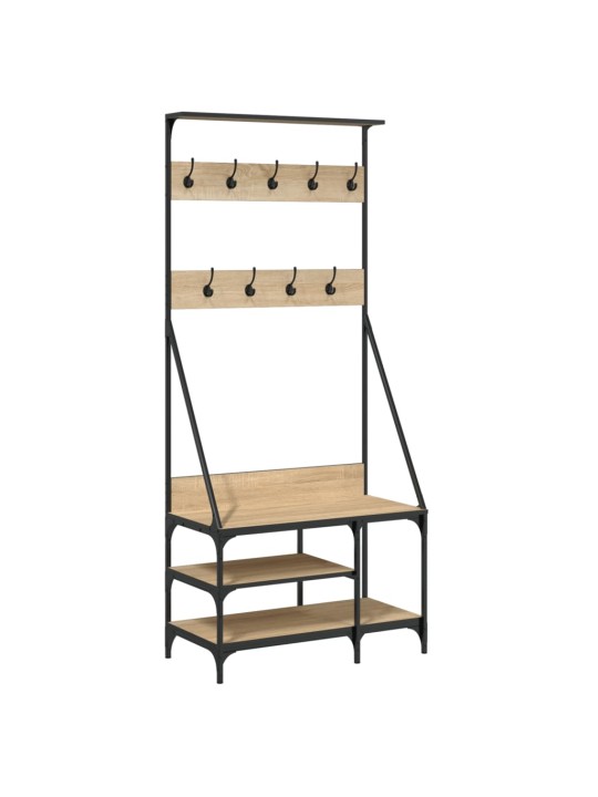 Stojan na oblečení s prostorem pro obuv dub sonoma 80x40x184 cm
