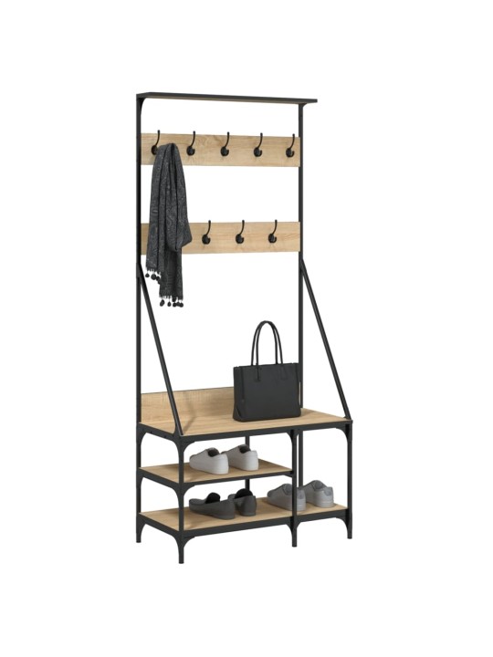 Stojan na oblečení s prostorem pro obuv dub sonoma 80x40x184 cm