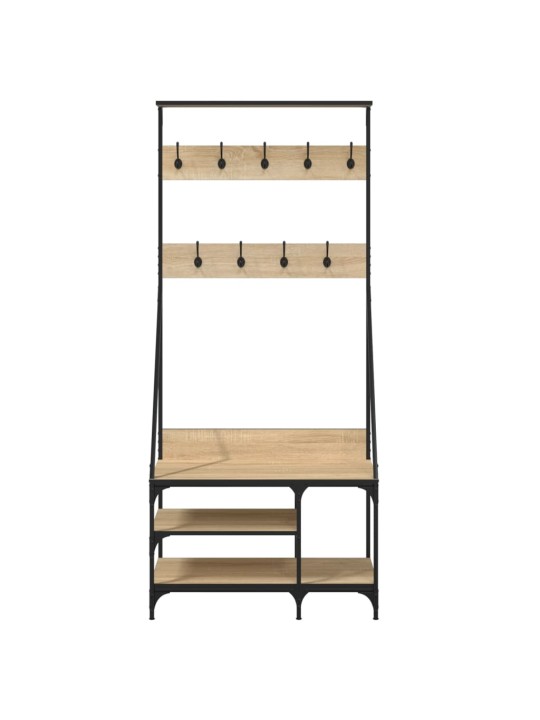 Stojan na oblečení s prostorem pro obuv dub sonoma 80x40x184 cm