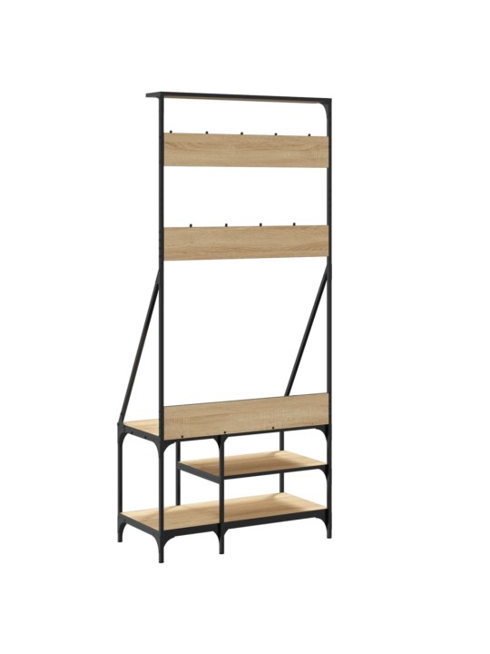 Stojan na oblečení s prostorem pro obuv dub sonoma 80x40x184 cm