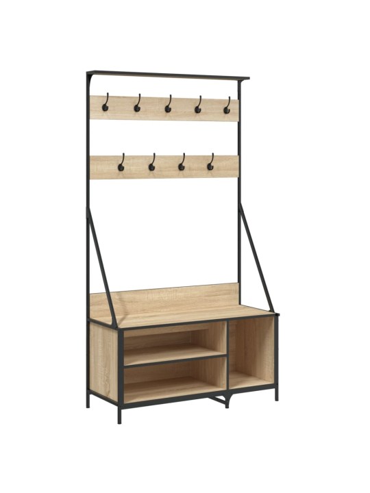 Stojan na oblečení a prostor pro obuv dub sonoma 100x41x184 cm