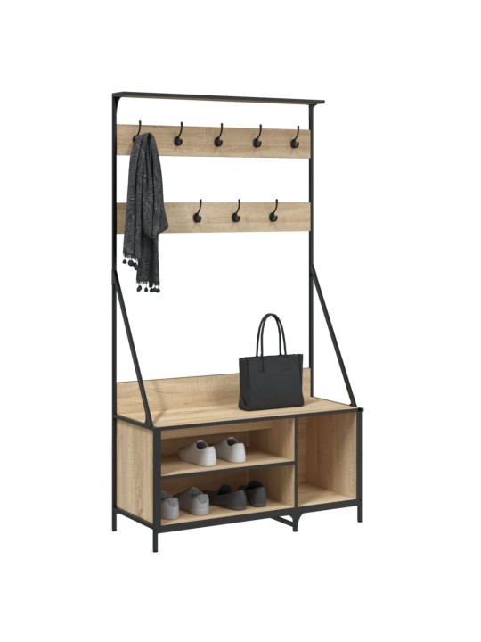 Stojan na oblečení a prostor pro obuv dub sonoma 100x41x184 cm
