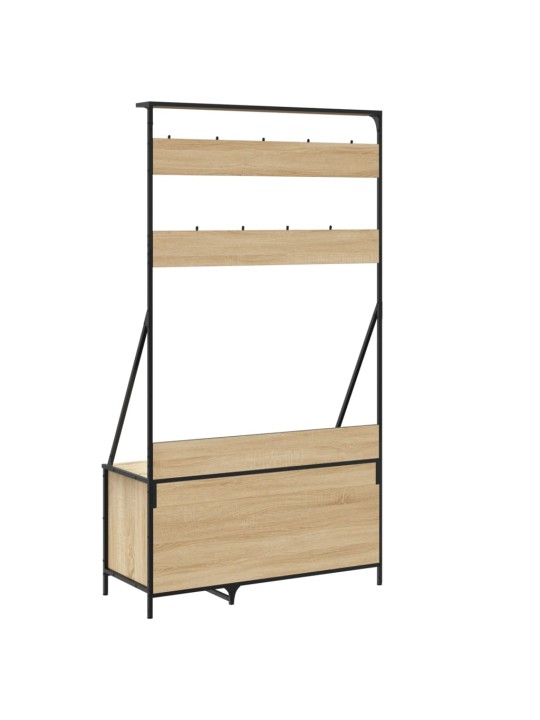 Stojan na oblečení a prostor pro obuv dub sonoma 100x41x184 cm