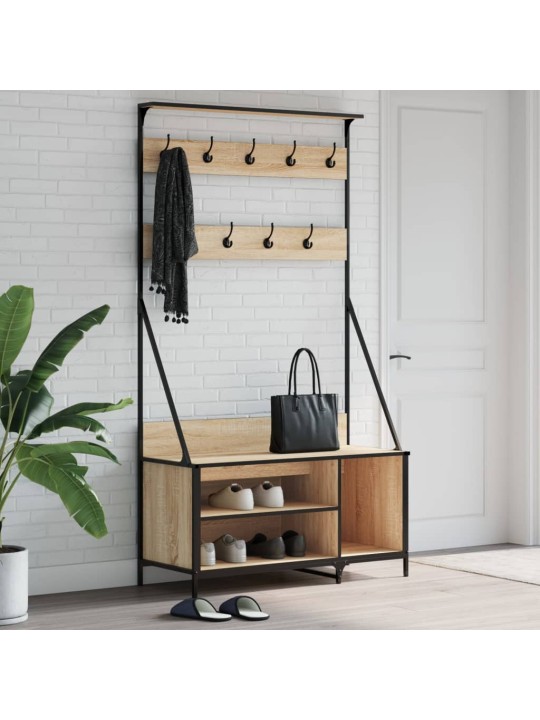 Stojan na oblečení a prostor pro obuv dub sonoma 100x41x184 cm