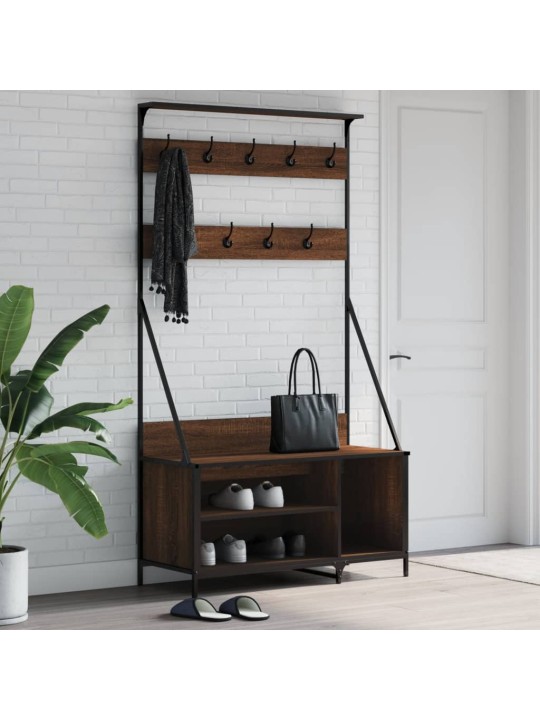 Stojan na oblečení s prostorem pro obuv hnědý dub 100x41x184 cm
