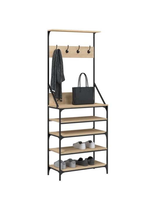 Stojan na oblečení s prostorem pro obuv dub sonoma 70x34x184 cm