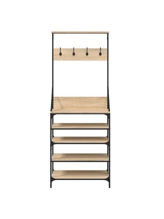 Stojan na oblečení s prostorem pro obuv dub sonoma 70x34x184 cm