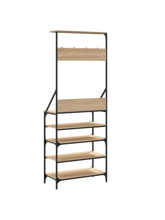 Stojan na oblečení s prostorem pro obuv dub sonoma 70x34x184 cm