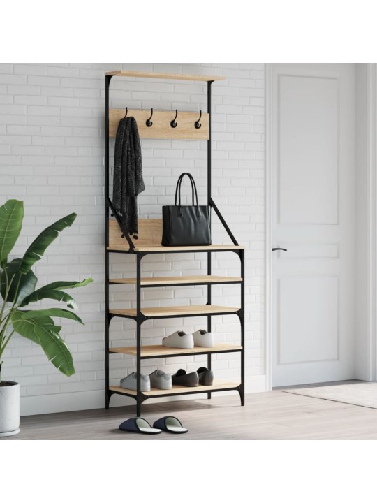 Stojan na oblečení s prostorem pro obuv dub sonoma 70x34x184 cm