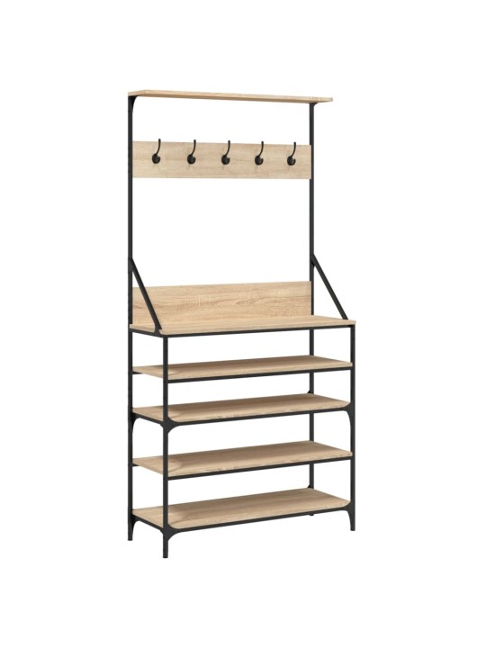 Stojan na oblečení s prostorem pro obuv dub sonoma 90x34x184 cm