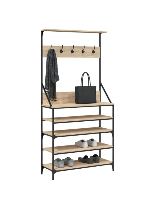 Stojan na oblečení s prostorem pro obuv dub sonoma 90x34x184 cm