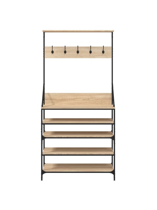 Stojan na oblečení s prostorem pro obuv dub sonoma 90x34x184 cm