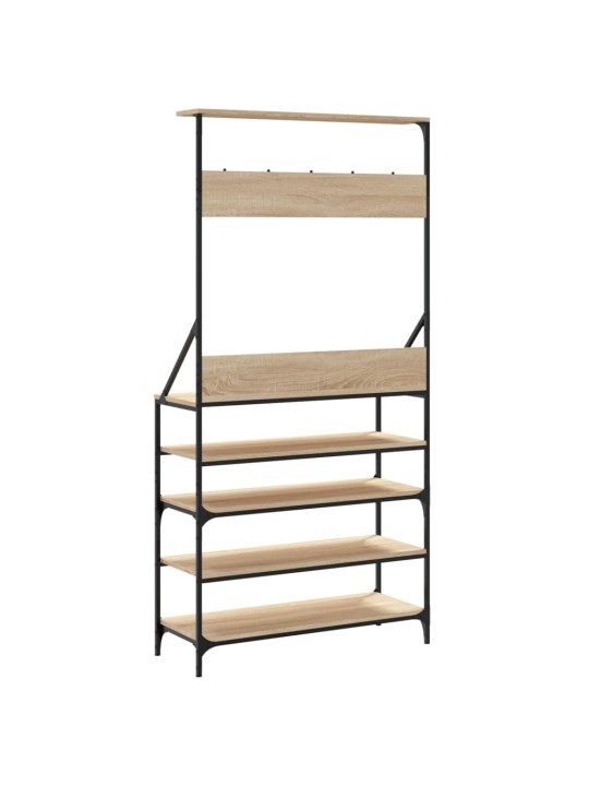 Stojan na oblečení s prostorem pro obuv dub sonoma 90x34x184 cm