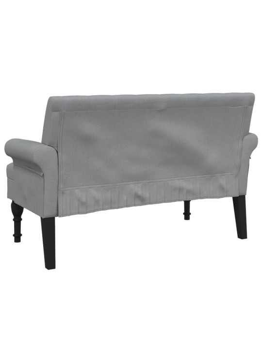 Lavice s opěradlem světle šedá 120 x 62 x 75,5 cm textil