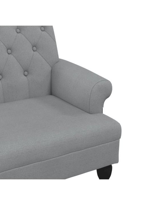 Lavice s opěradlem světle šedá 120 x 62 x 75,5 cm textil