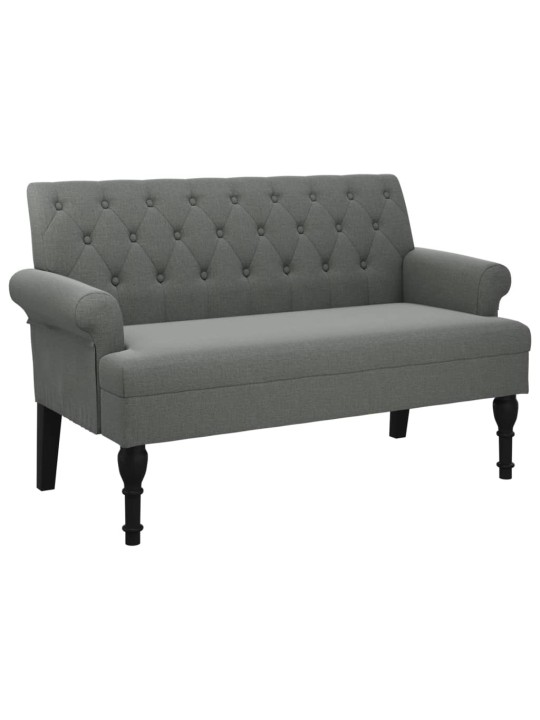 Lavice s opěradlem tmavě šedá 120 x 62 x 75,5 cm textil
