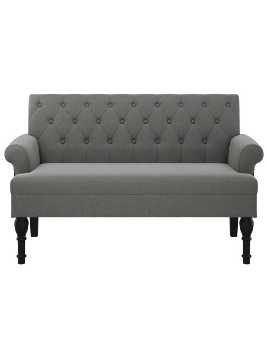 Lavice s opěradlem tmavě šedá 120 x 62 x 75,5 cm textil