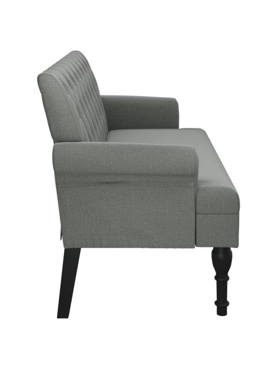 Lavice s opěradlem tmavě šedá 120 x 62 x 75,5 cm textil