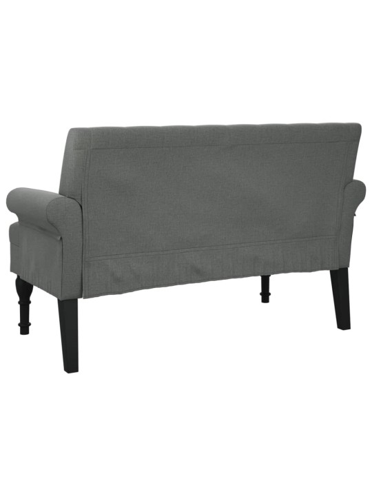 Lavice s opěradlem tmavě šedá 120 x 62 x 75,5 cm textil