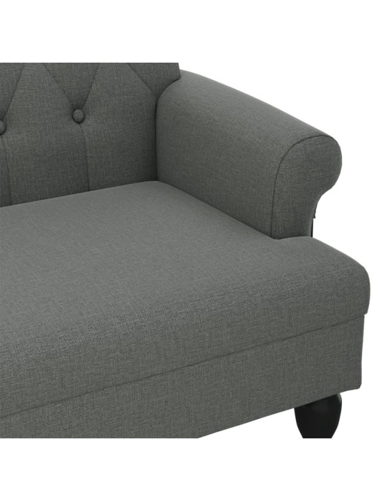 Lavice s opěradlem tmavě šedá 120 x 62 x 75,5 cm textil