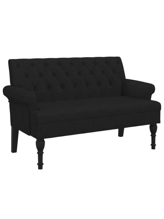 Lavice s opěradlem černá 120 x 62 x 75,5 cm textil