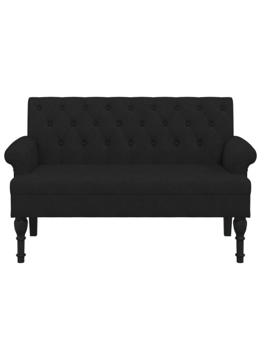Lavice s opěradlem černá 120 x 62 x 75,5 cm textil