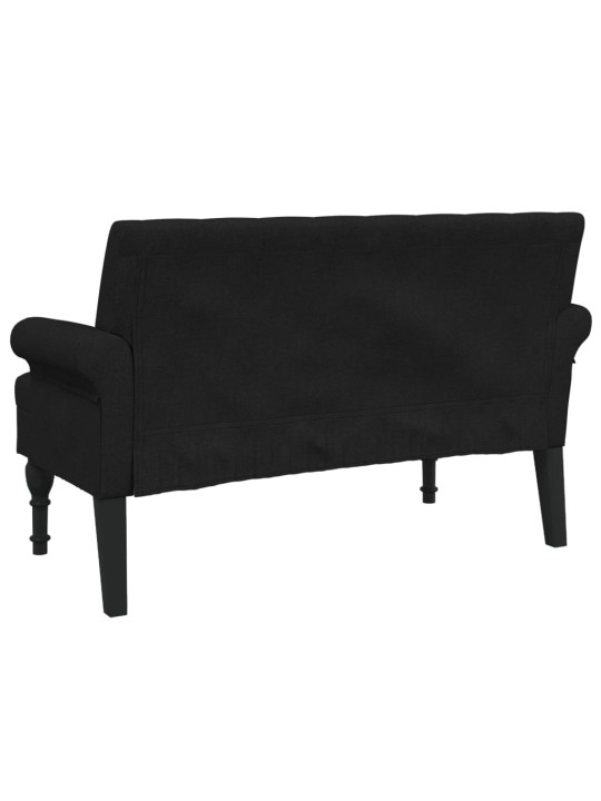 Lavice s opěradlem černá 120 x 62 x 75,5 cm textil