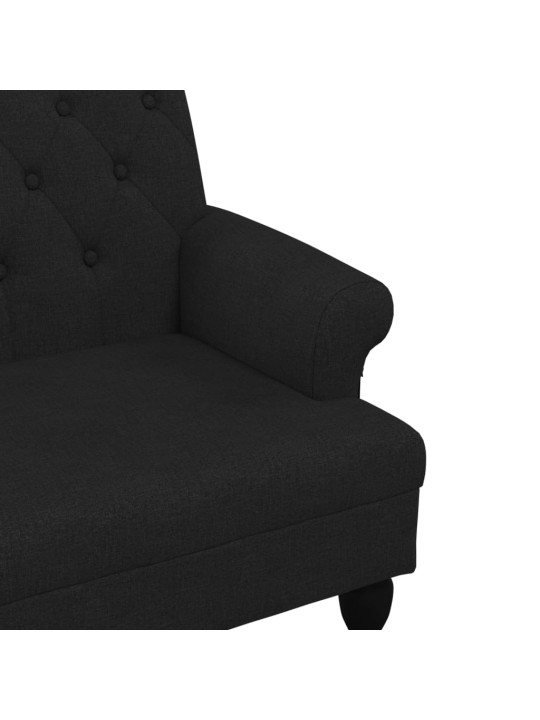 Lavice s opěradlem černá 120 x 62 x 75,5 cm textil