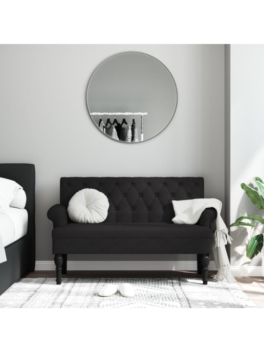 Lavice s opěradlem černá 120 x 62 x 75,5 cm textil