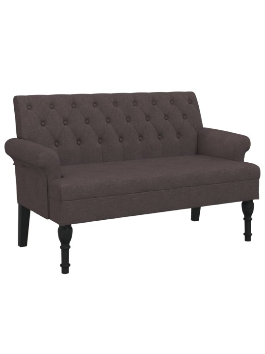 Lavice s opěradlem tmavě hnědá 120 x 62 x 75,5 cm textil
